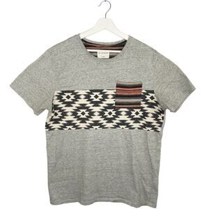 On The Byass Mens Shirt Extra Large XL South West Gray Single Patch Pocket Aztec